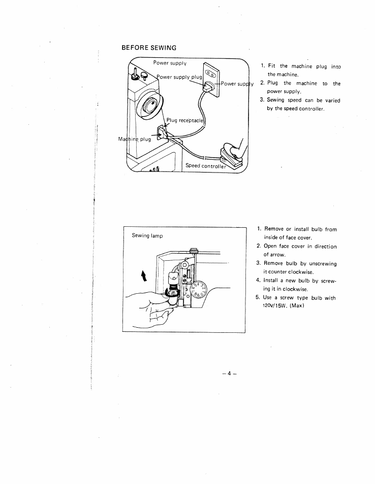 Before sewing | SINGER W1630 User Manual | Page 7 / 33