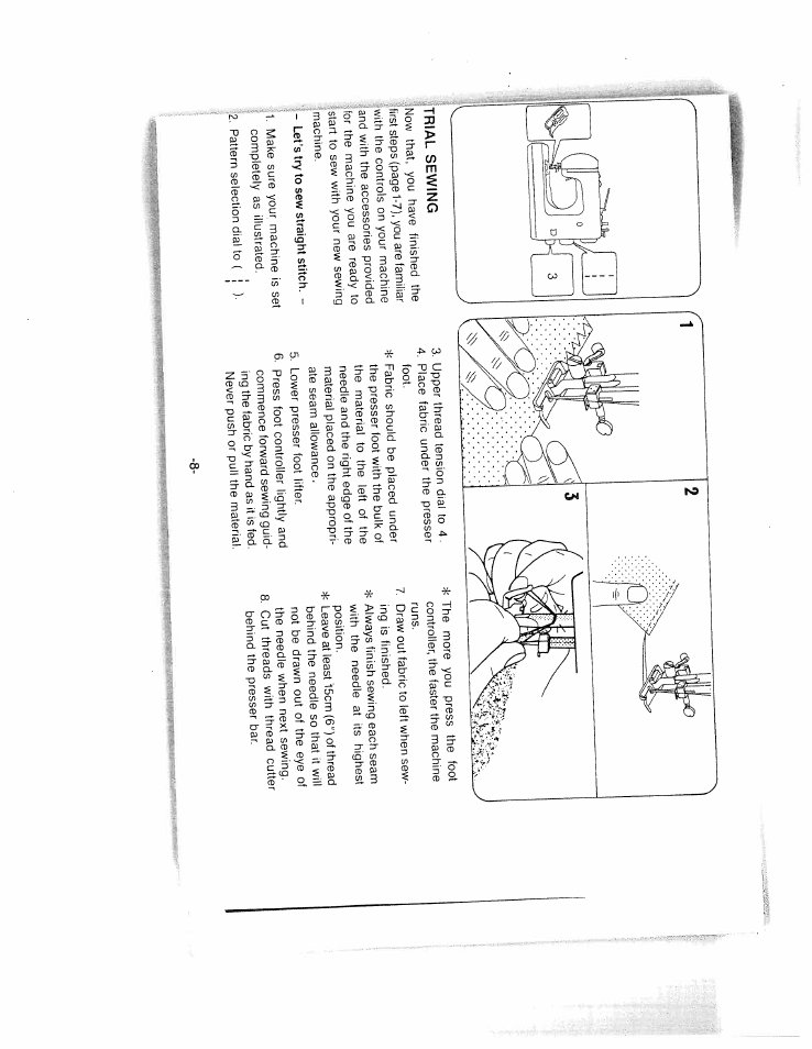 Trial sewing | SINGER W1624 User Manual | Page 12 / 44