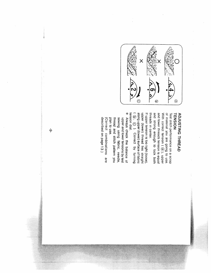 Adjusting thread tension, Adusting upper thread tension | SINGER W1624 User Manual | Page 13 / 44