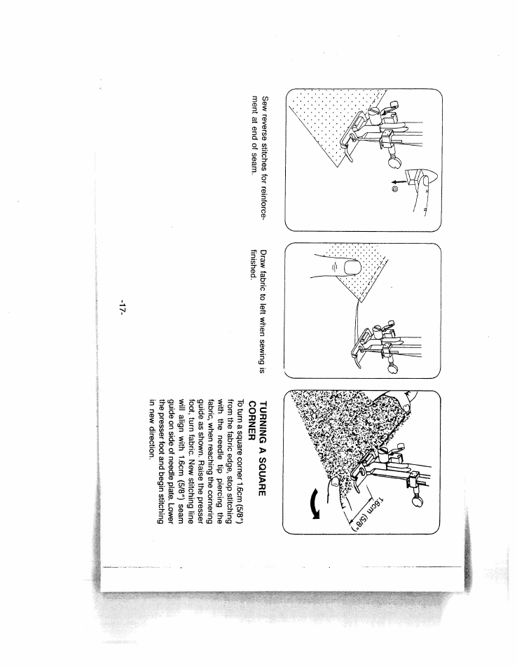Turning a square corner | SINGER W1624 User Manual | Page 21 / 44