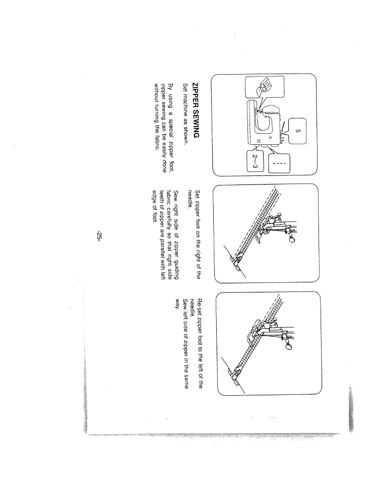 Zipper sewing | SINGER W1624 User Manual | Page 29 / 44