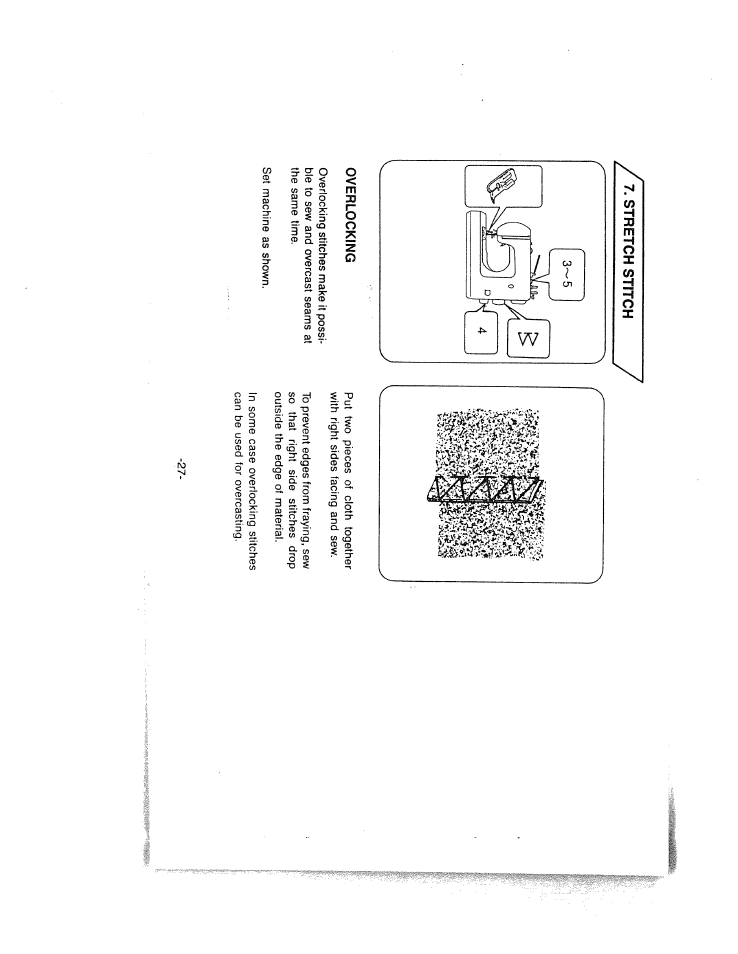Stretch stitch, Overlocking, Overlooking | SINGER W1624 User Manual | Page 31 / 44
