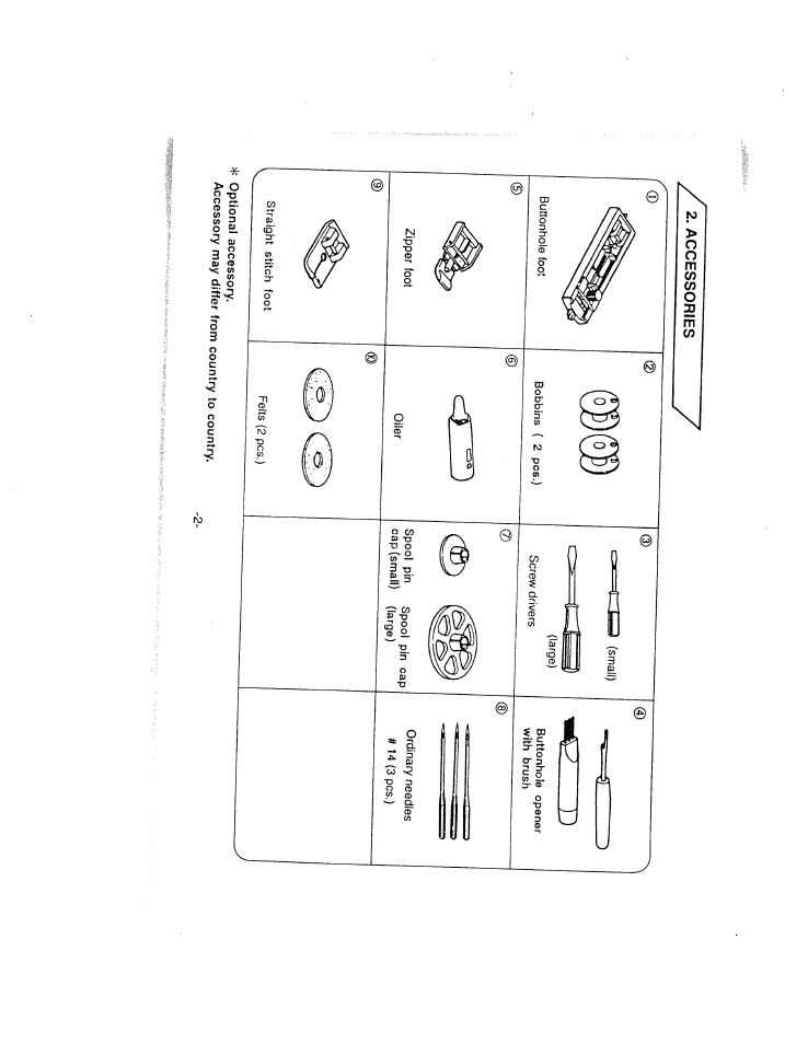 Accessories | SINGER W1624 User Manual | Page 6 / 44