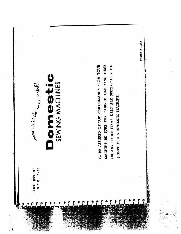 Sewing machines, Deift | SINGER W164 User Manual | Page 41 / 41