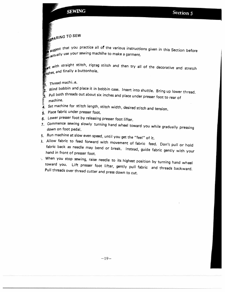 Sewing | SINGER W1640 User Manual | Page 21 / 34