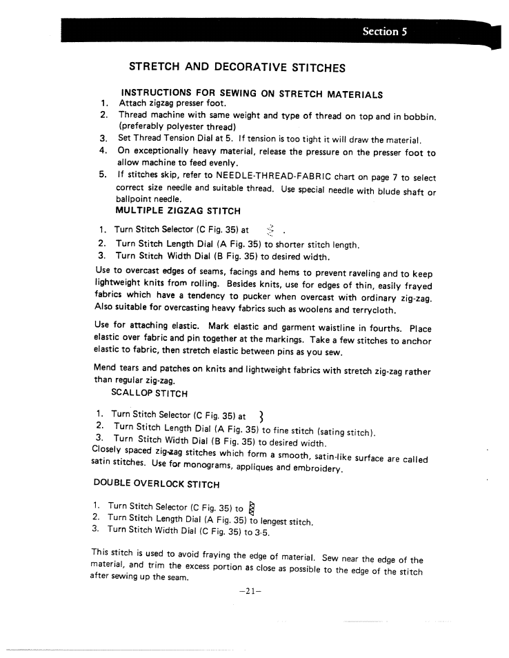 Stretch and decorative stitches | SINGER W1640 User Manual | Page 24 / 34