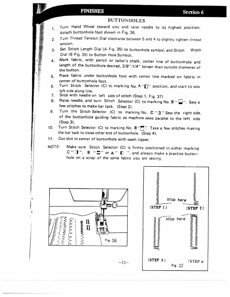 Buttonholes | SINGER W1640 User Manual | Page 27 / 34