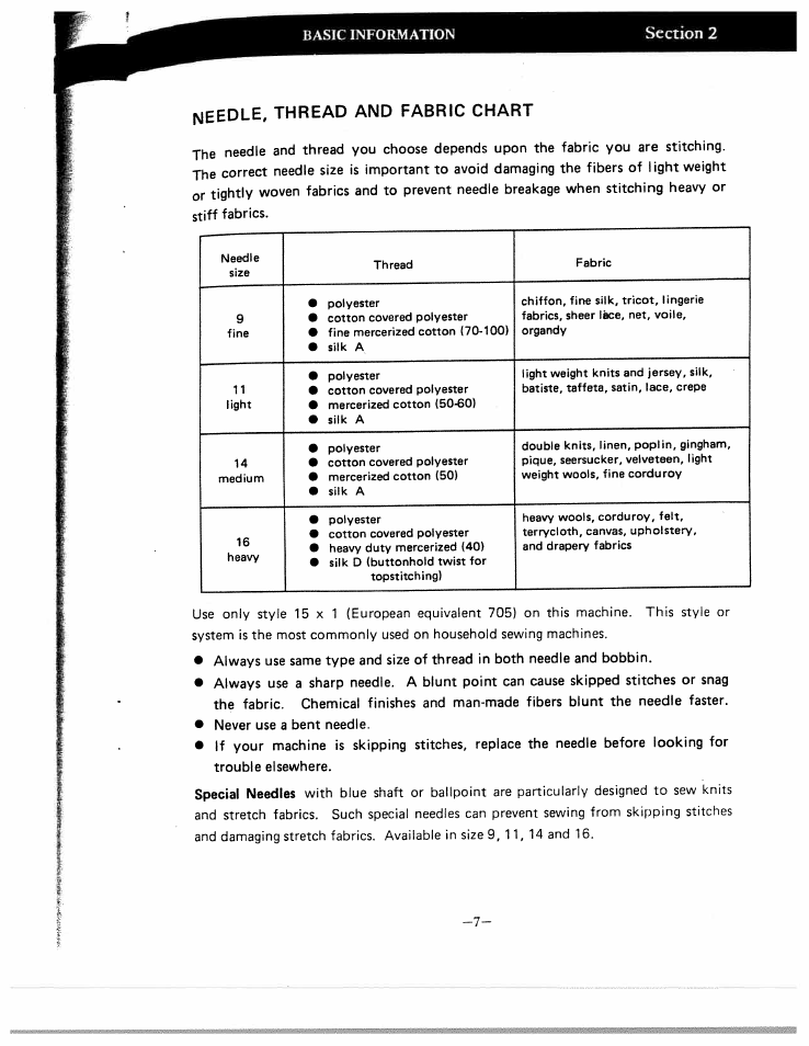 SINGER W1640 User Manual | Page 9 / 34