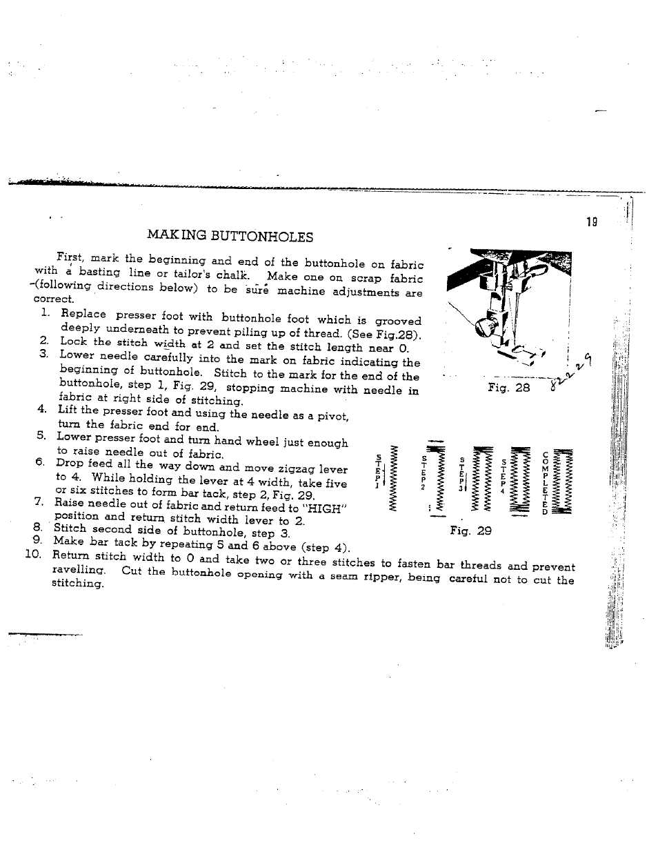 Making buttonholes, I; iii | SINGER W165 User Manual | Page 20 / 40