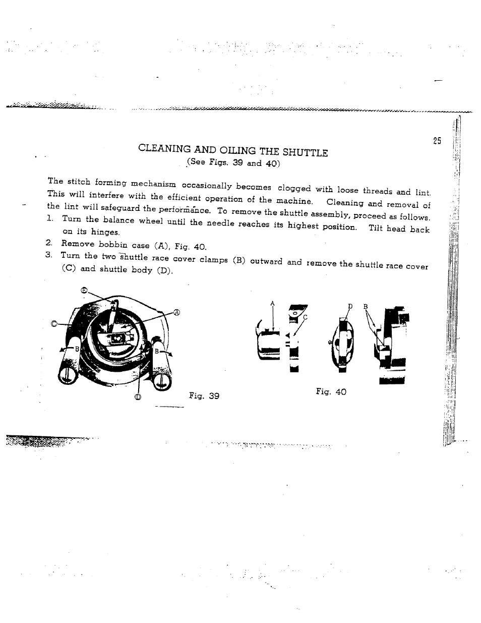 Cleaning and oiling the shuttle, Cleaning and oiling shuttle | SINGER W165 User Manual | Page 26 / 40