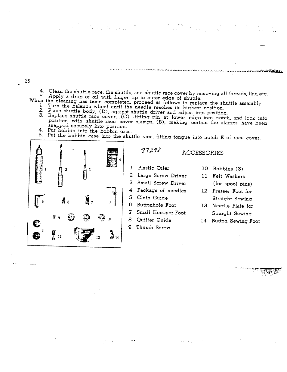 Accessories | SINGER W165 User Manual | Page 27 / 40