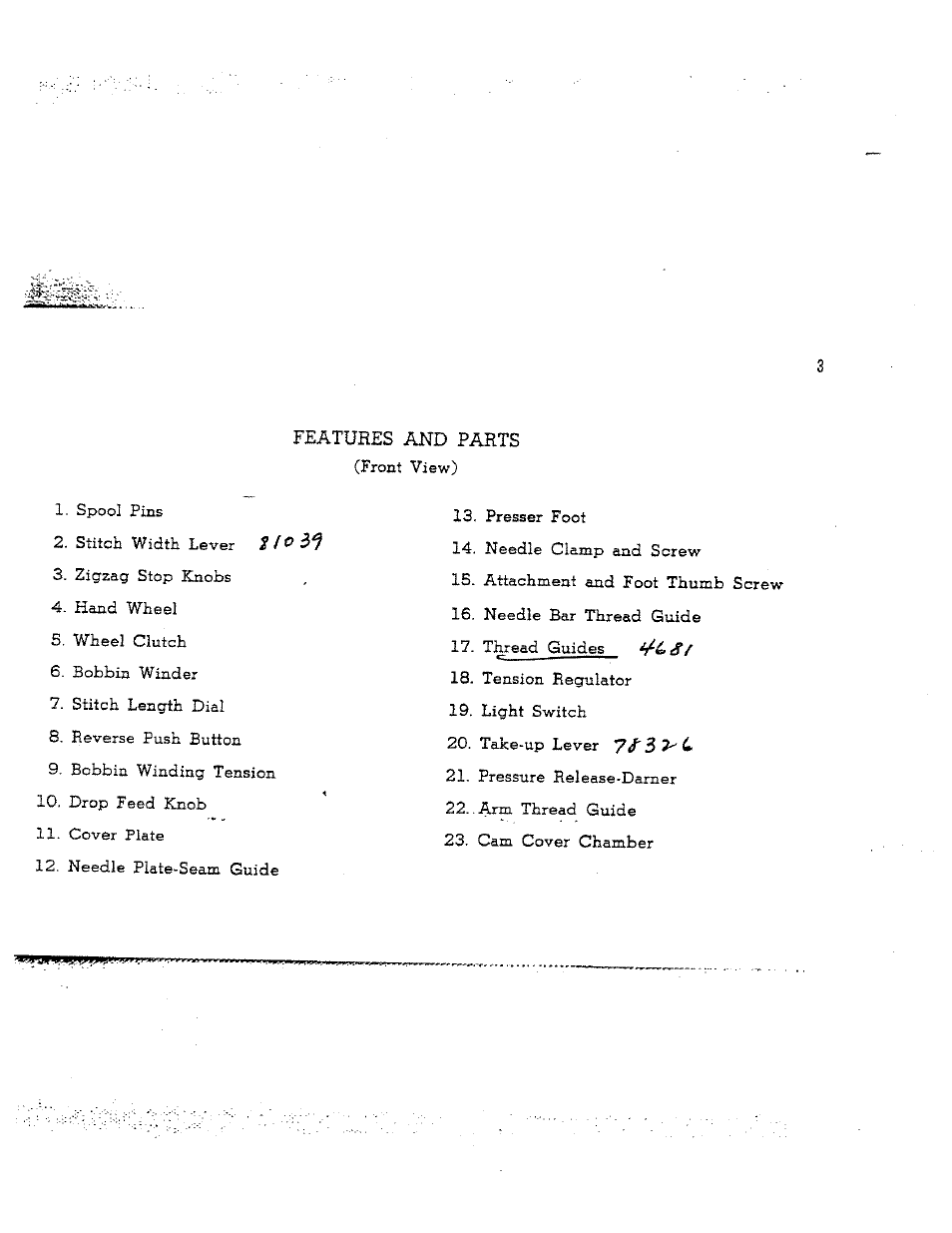 Features and parts, Features and parts -3-4 | SINGER W165 User Manual | Page 3 / 40