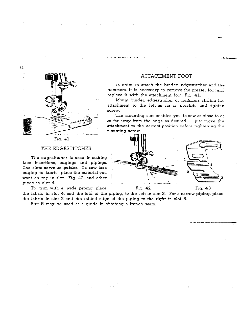 Attachment foot, The edgestitcher | SINGER W165 User Manual | Page 33 / 40