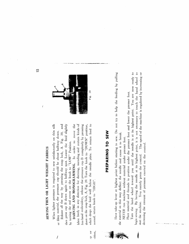 Preparing to sew | SINGER W166 User Manual | Page 15 / 40
