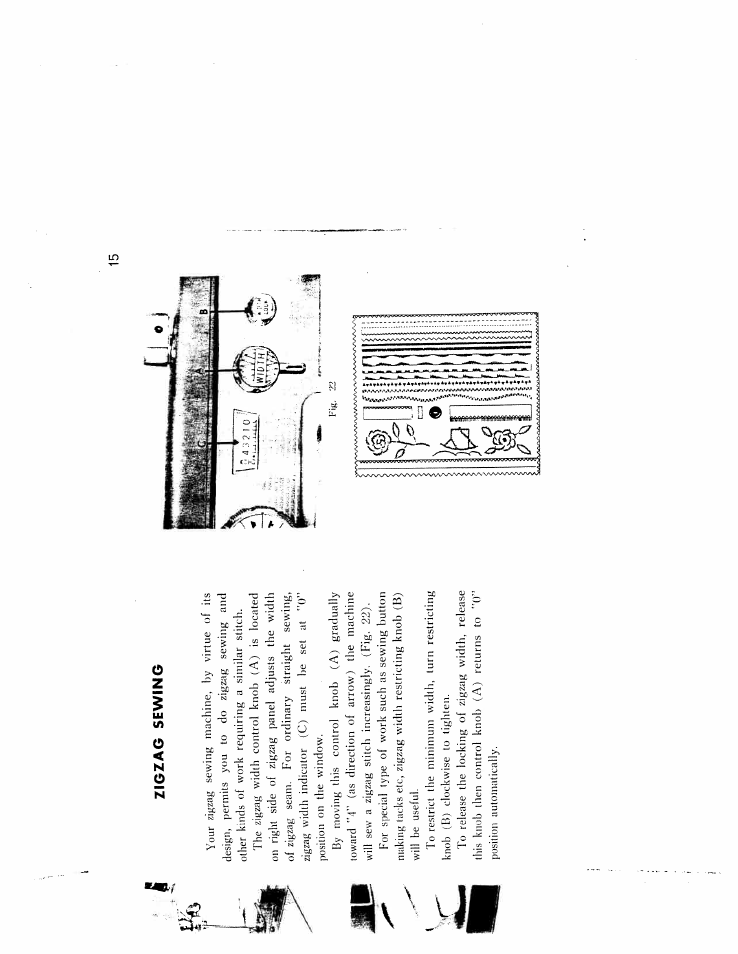 Zigzag sewing | SINGER W166 User Manual | Page 17 / 40