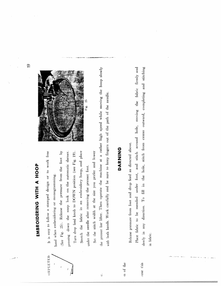 Darning | SINGER W166 User Manual | Page 21 / 40