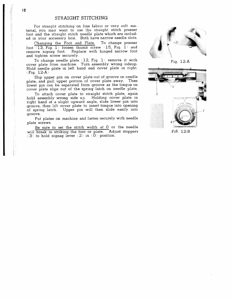 Straight stitching | SINGER W167 User Manual | Page 12 / 38