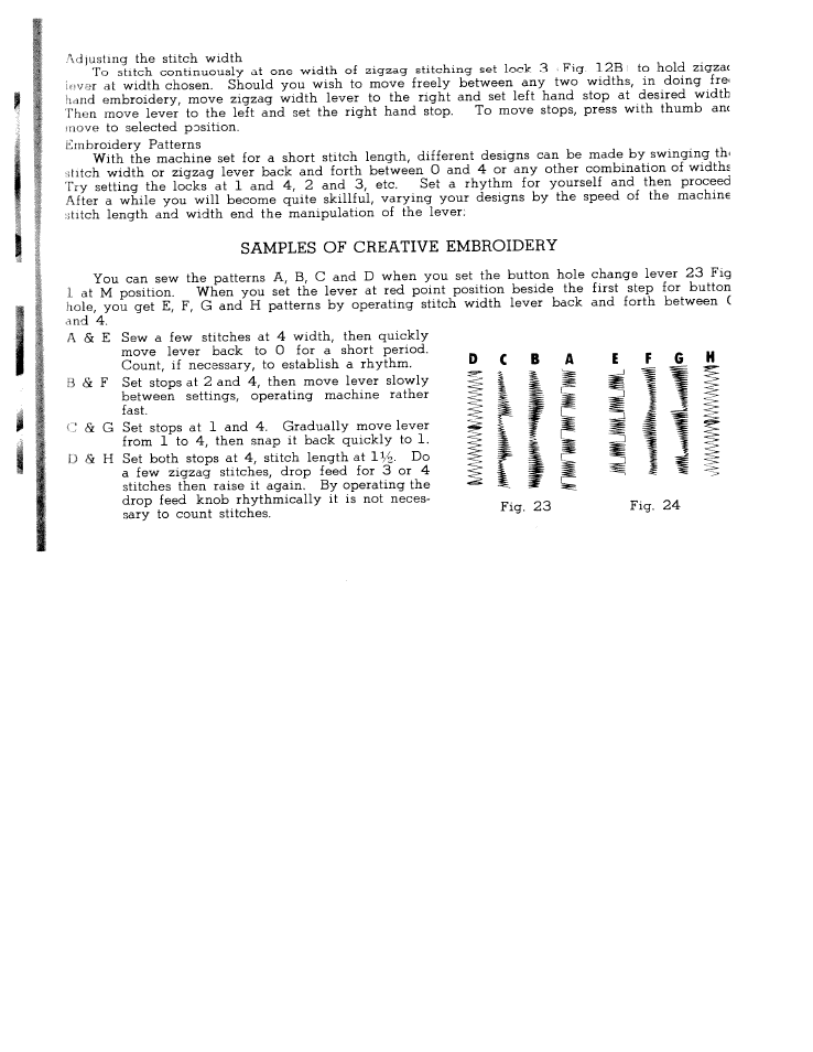 Samples of creative embroidery, Samples of embroidery | SINGER W167 User Manual | Page 17 / 38