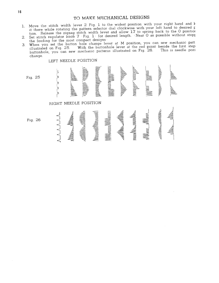 To make mechanical designs | SINGER W167 User Manual | Page 18 / 38