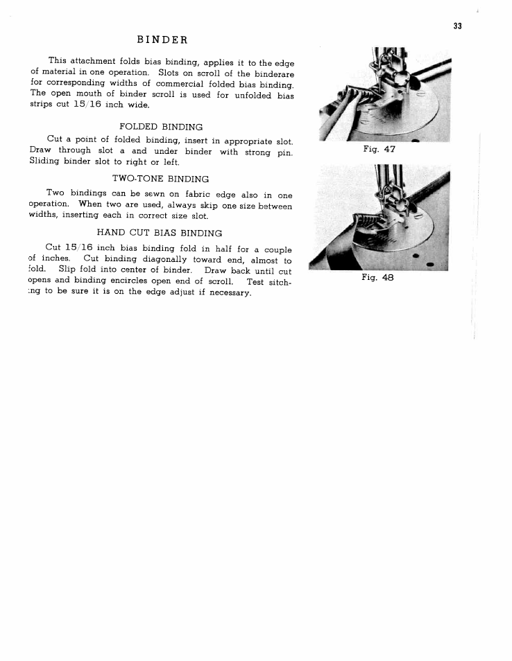 Binder | SINGER W167 User Manual | Page 35 / 38