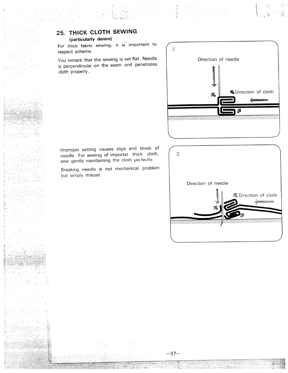 Thick cloth sewing | SINGER W1710 User Manual | Page 40 / 53