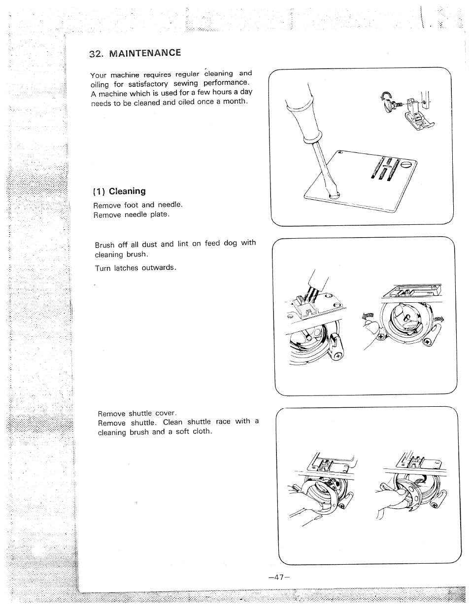 1) cleaning | SINGER W1710 User Manual | Page 50 / 53