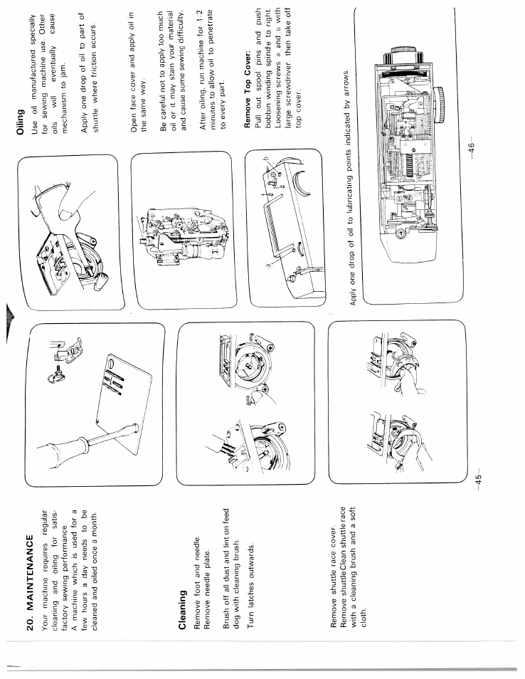 Maintenance, Cleaning, Oiling | SINGER W1717 User Manual | Page 26 / 27