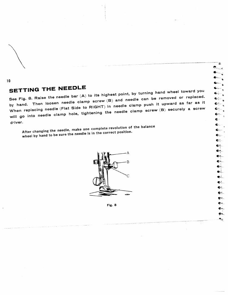 Setting the needle | SINGER W173 User Manual | Page 11 / 35