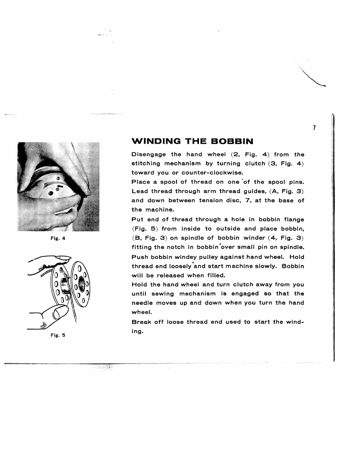 Winding the bobbin | SINGER W173 User Manual | Page 8 / 35