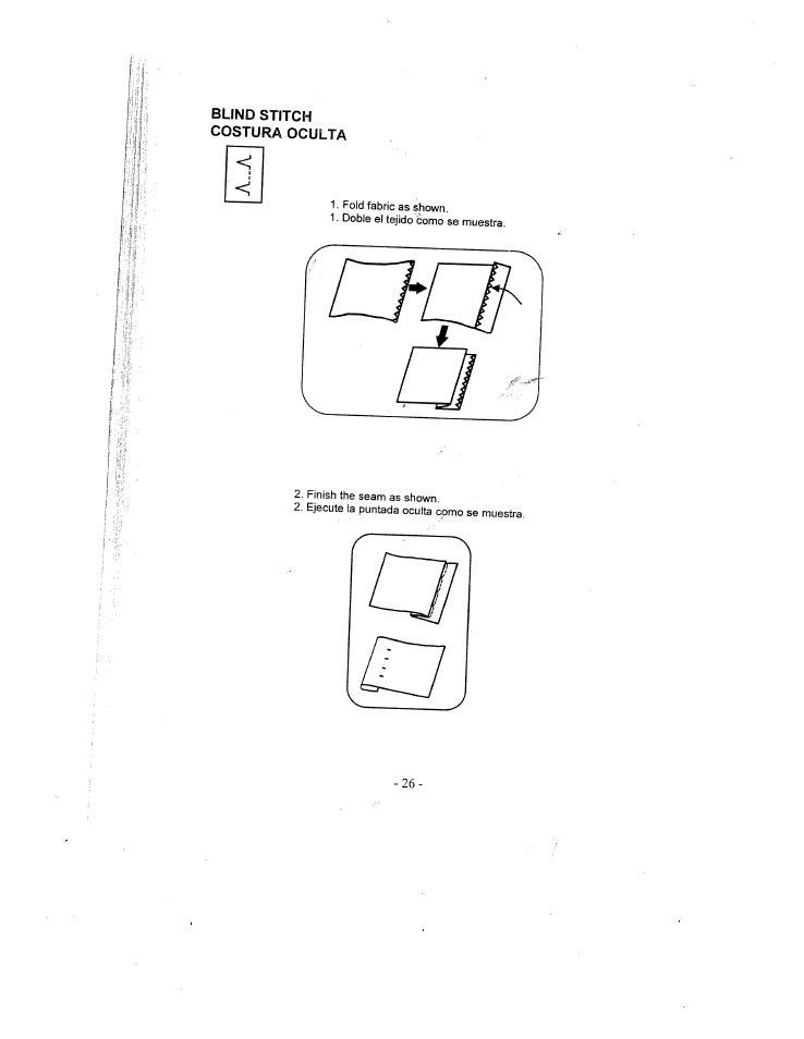 Blind stitch costura oculta | SINGER W1735 User Manual | Page 26 / 36