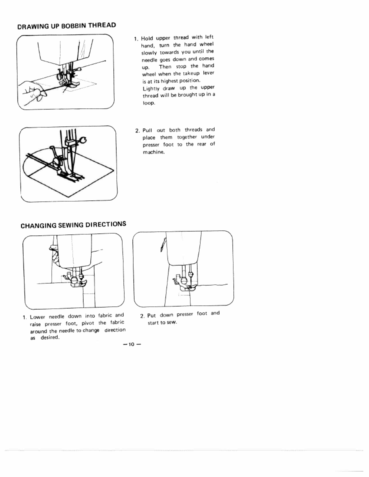 Changing sewing directions | SINGER W1744 User Manual | Page 12 / 32