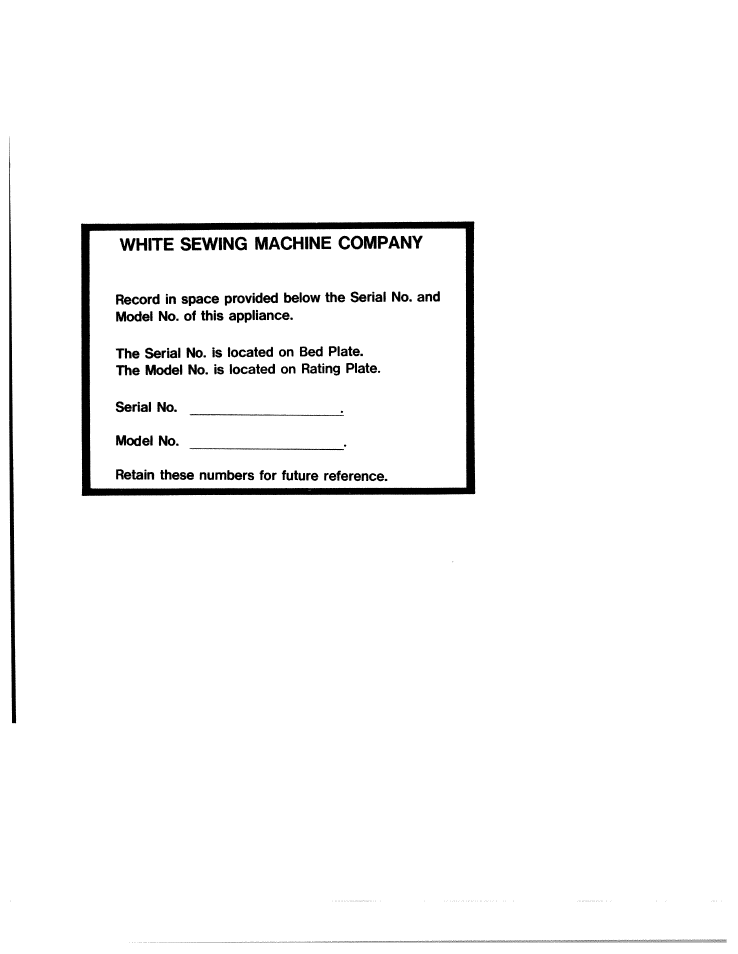 White sewing machine company | SINGER W1744 User Manual | Page 2 / 32
