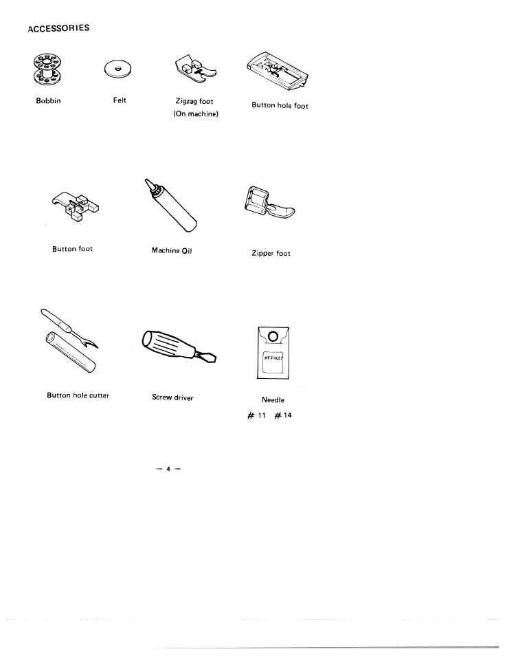 Accessories | SINGER W1744 User Manual | Page 6 / 32