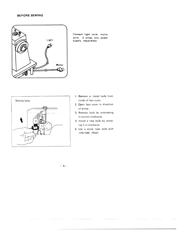 Before sewing | SINGER W1744 User Manual | Page 7 / 32