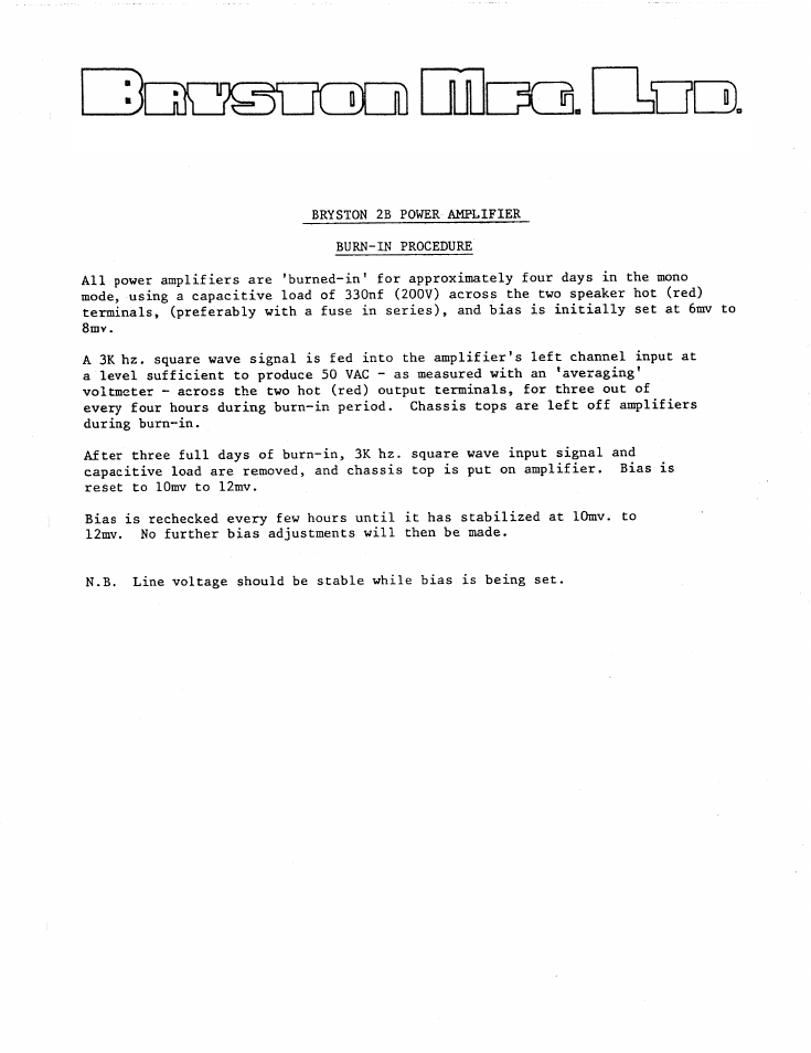Bryston 2B User Manual | Page 5 / 9