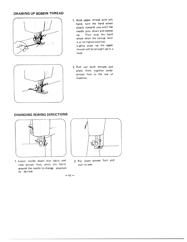 Changing sewing directions | SINGER W1750 User Manual | Page 13 / 31