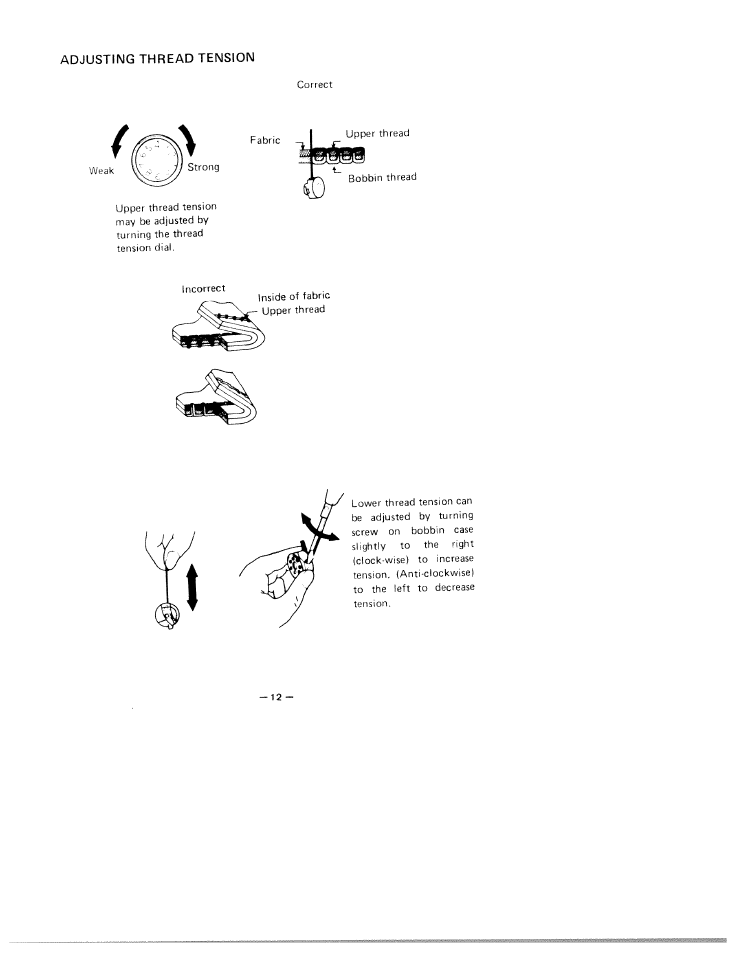 Adjusting thread tension | SINGER W1750 User Manual | Page 15 / 31