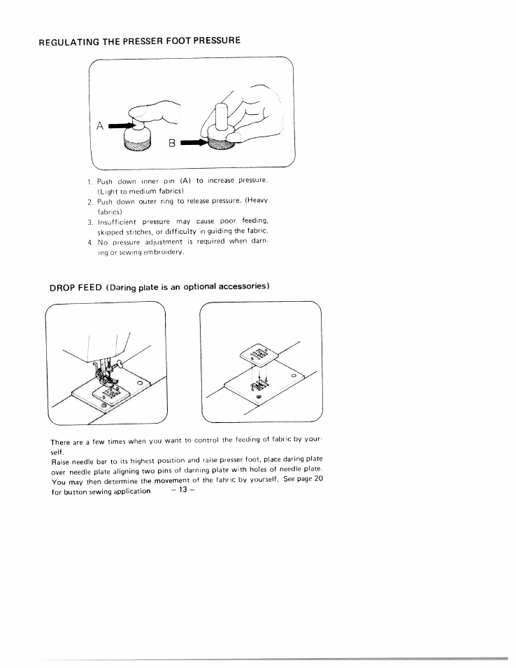 Regulating the presser foot pressure | SINGER W1750 User Manual | Page 16 / 31