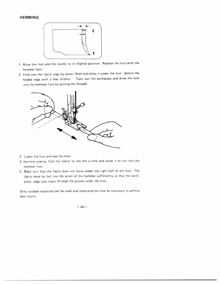 Hemming | SINGER W1750 User Manual | Page 29 / 31