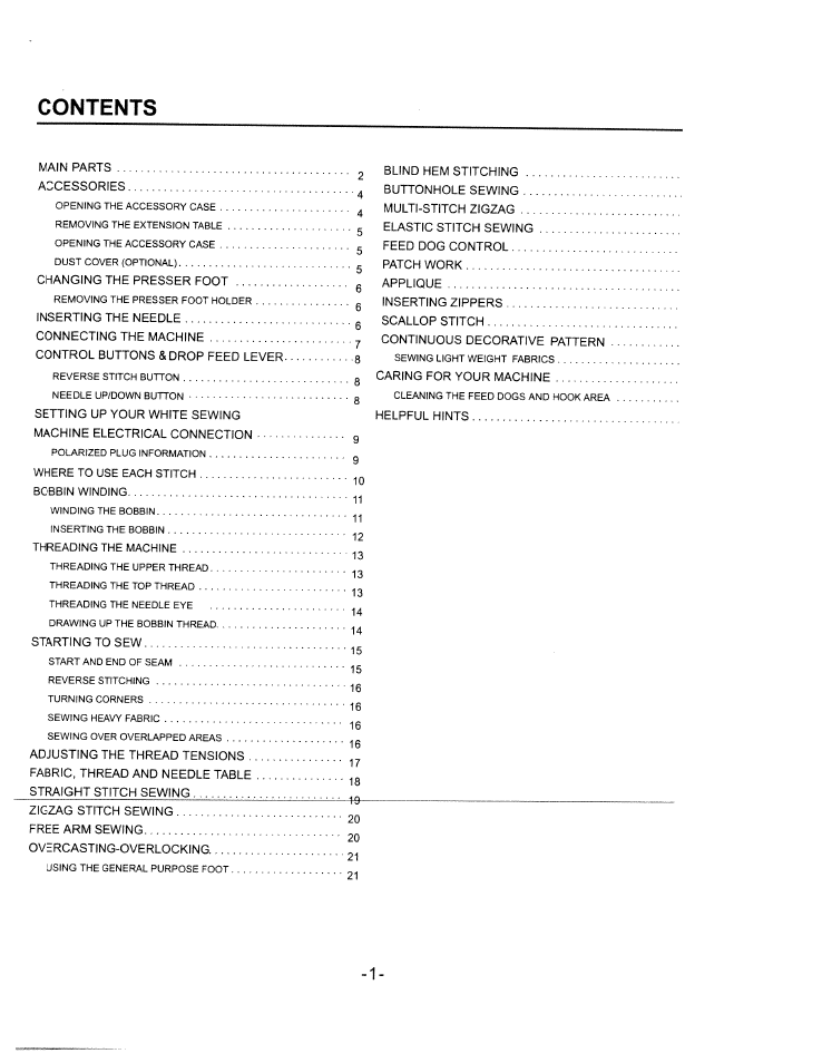 SINGER W1750C User Manual | Page 3 / 36