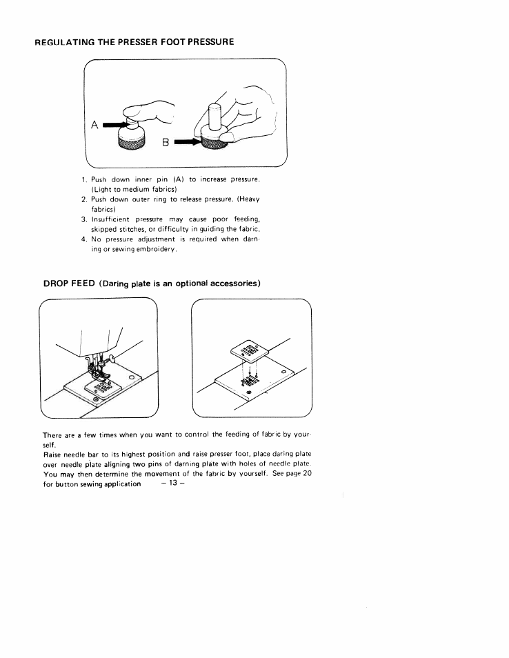 Regulating the presser foot pressure | SINGER W1755 User Manual | Page 18 / 34