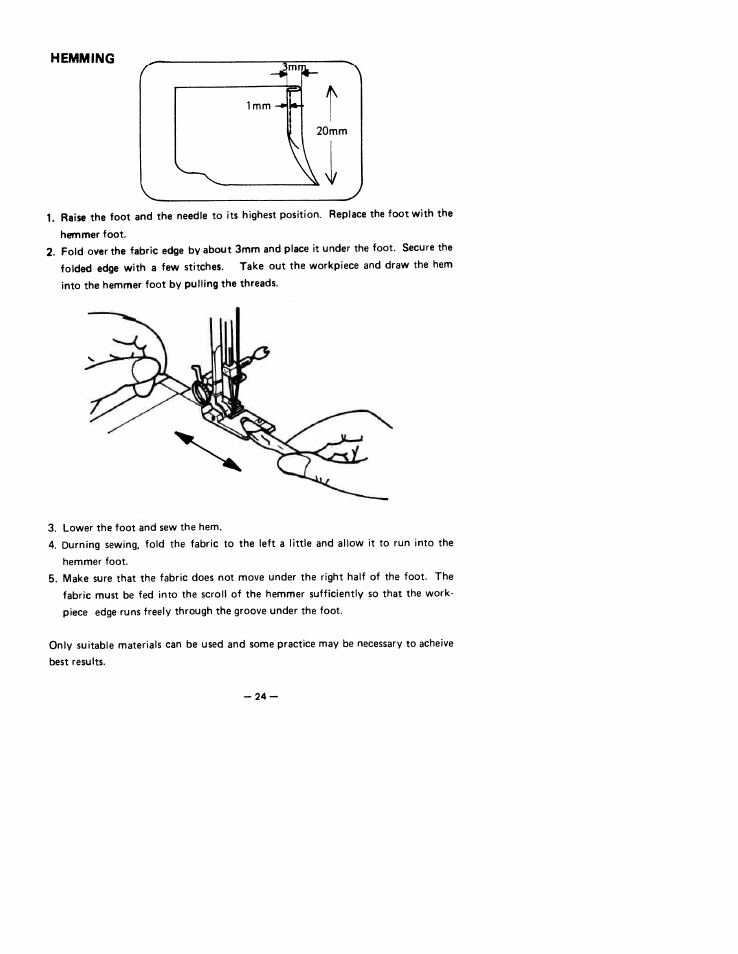 Hemming | SINGER W1755 User Manual | Page 29 / 34