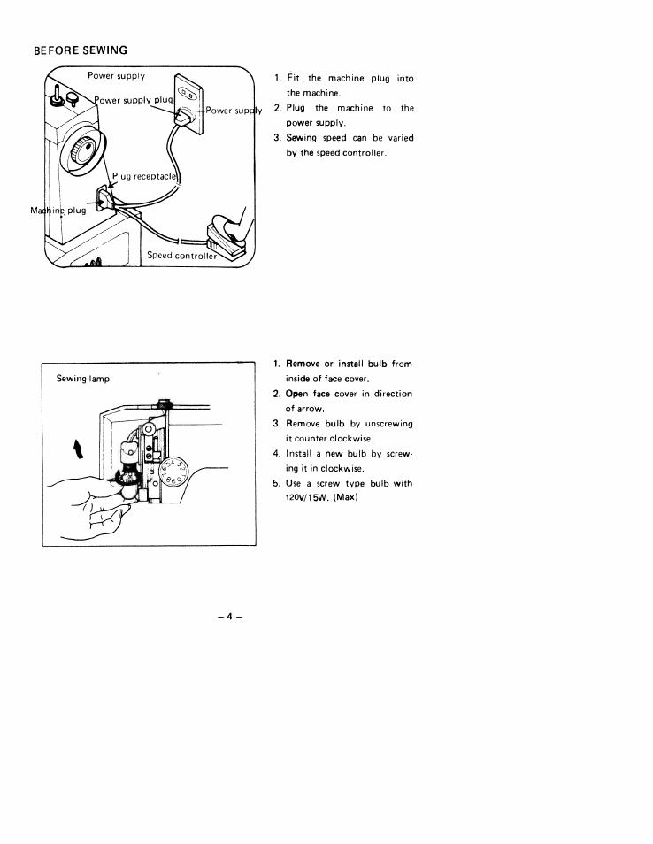 Before sewing | SINGER W1755 User Manual | Page 9 / 34