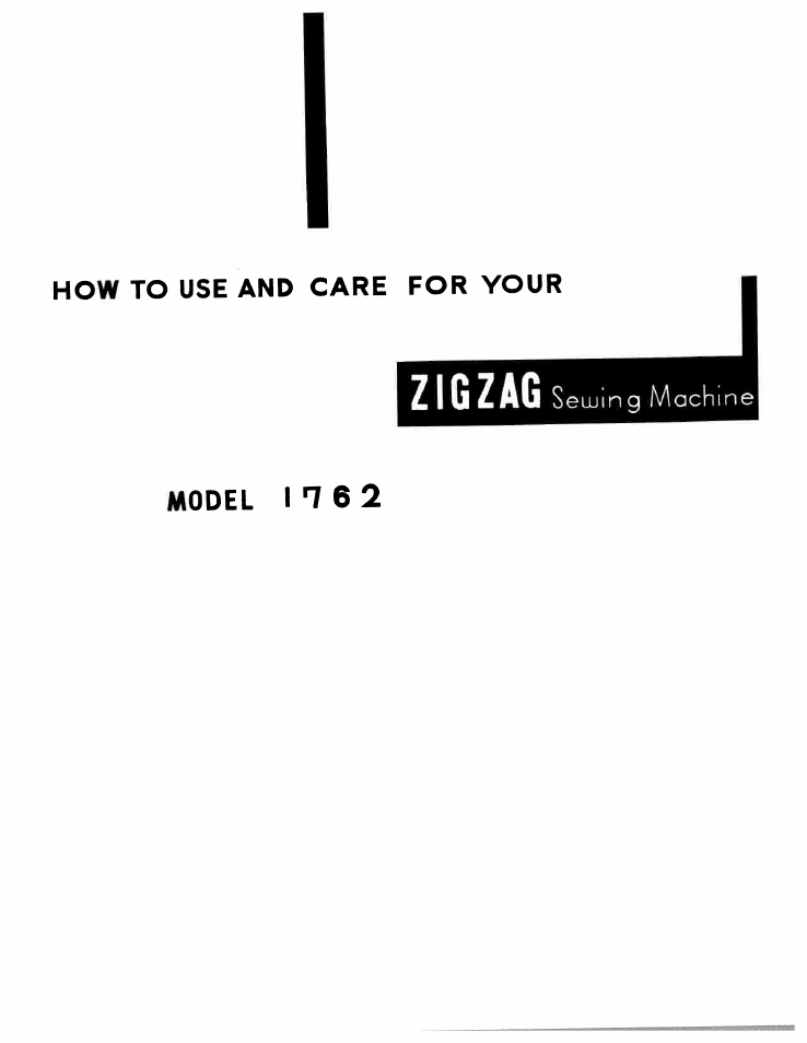 SINGER W1762 User Manual | 39 pages
