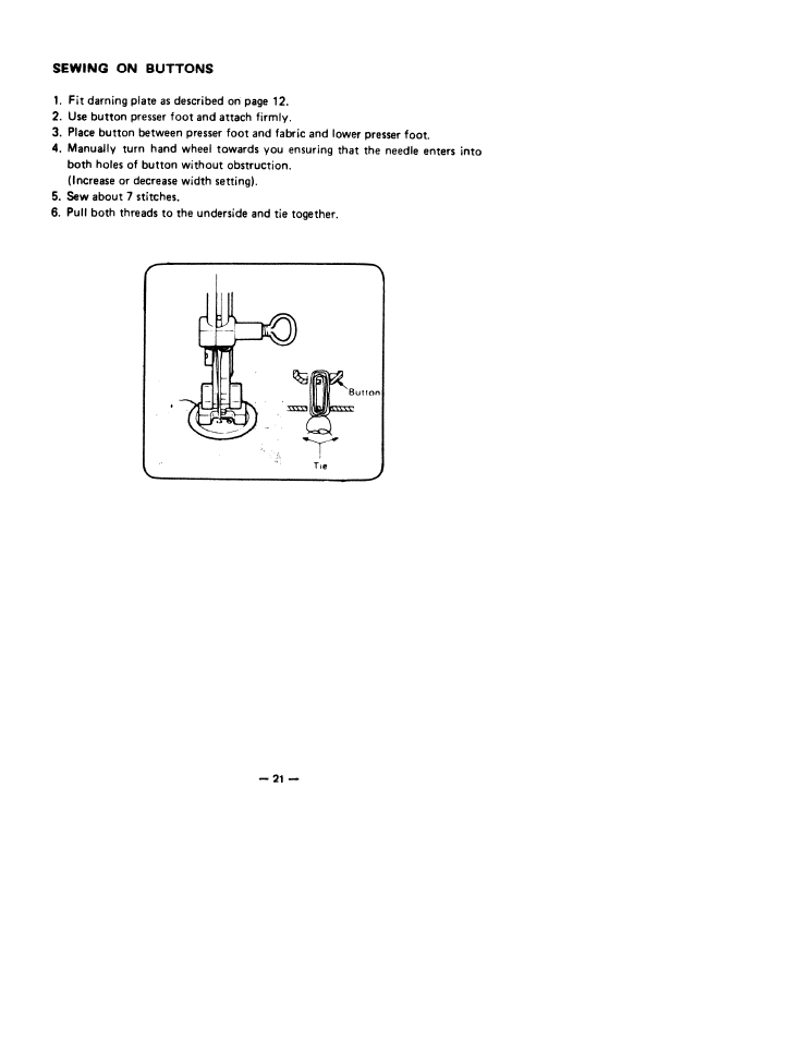 Sewing on buttons | SINGER W1766 User Manual | Page 26 / 33