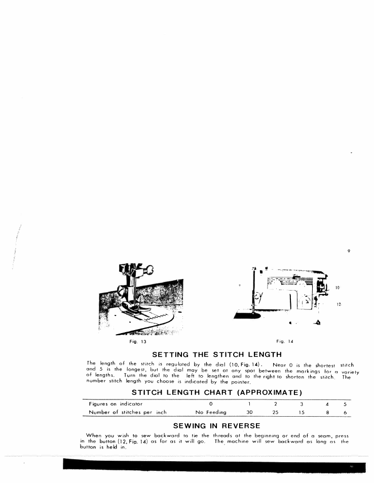 Setting the stitch length, Stitch length chart (approximate), Sewing in reverse | SINGER W1776 User Manual | Page 10 / 50