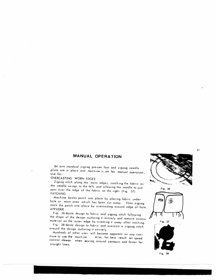 Manual operation | SINGER W1776 User Manual | Page 22 / 50