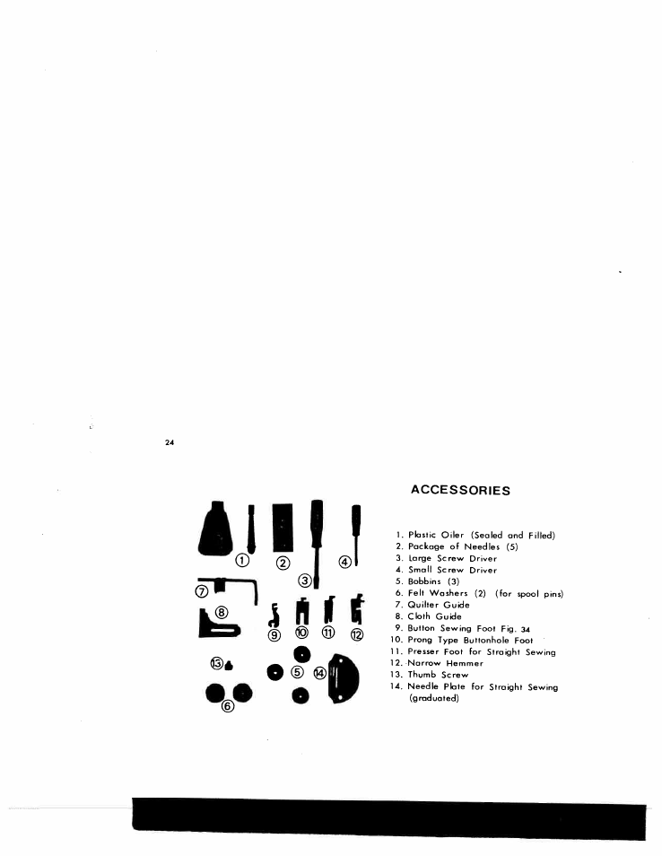 Accessories, J ii f i | SINGER W1776 User Manual | Page 25 / 50