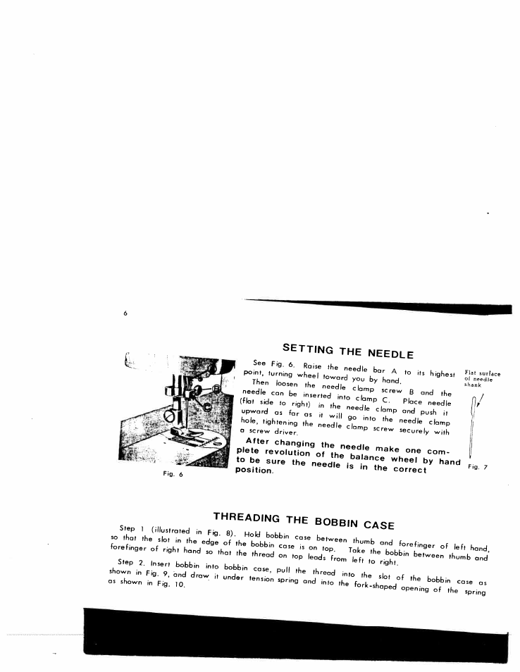 Setting the needle, Threading the bobbin case, Setting | Needle | SINGER W1776 User Manual | Page 7 / 50