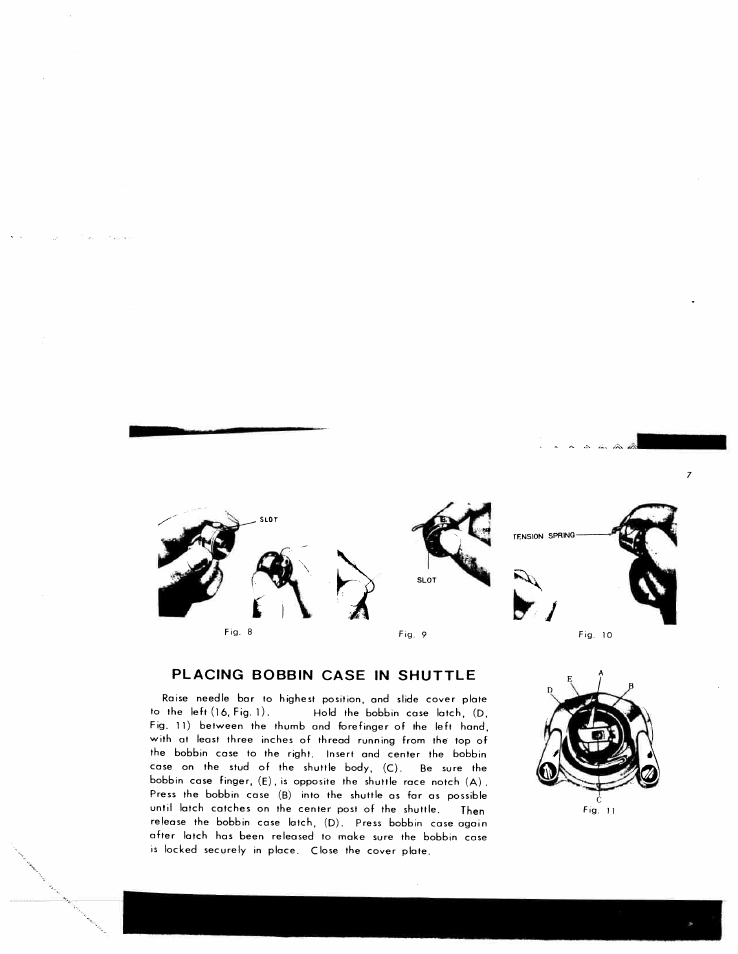 Placing bobbin case in shuttle | SINGER W1776 User Manual | Page 8 / 50